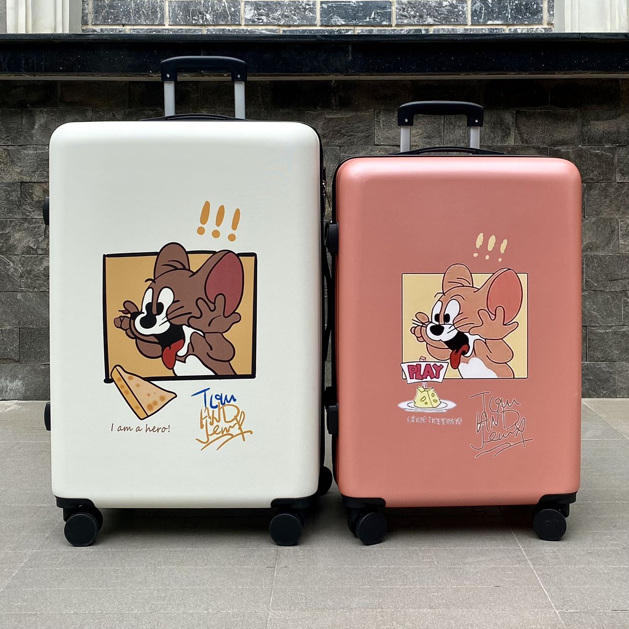 HÌNH THẬT_Vali Du Lịch Tay Kéo In Hình Cute Hình In Không Bong Tróc Chất Liệu Nhựa Nhám PC+ABS 4 Bánh Xe Xoay 360 Độ Hàng Sẵn Kho Đủ Size 20/24/26 inch