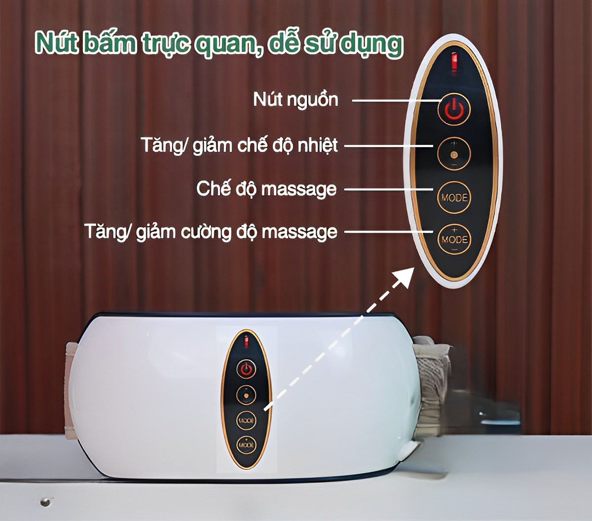 Máy massage bụng, đai matxa bụng công nghệ rung và nhiệt hồng ngoại, an toàn, mang lại vòng eo thon gọn