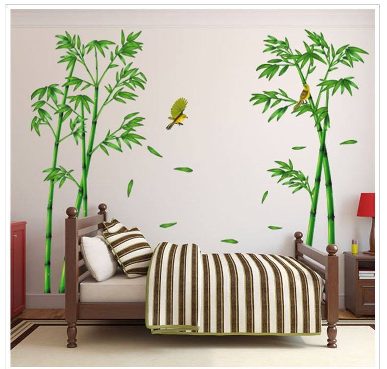 Bộ 2 tờ Decal dán tường trúc xanh - HP74
