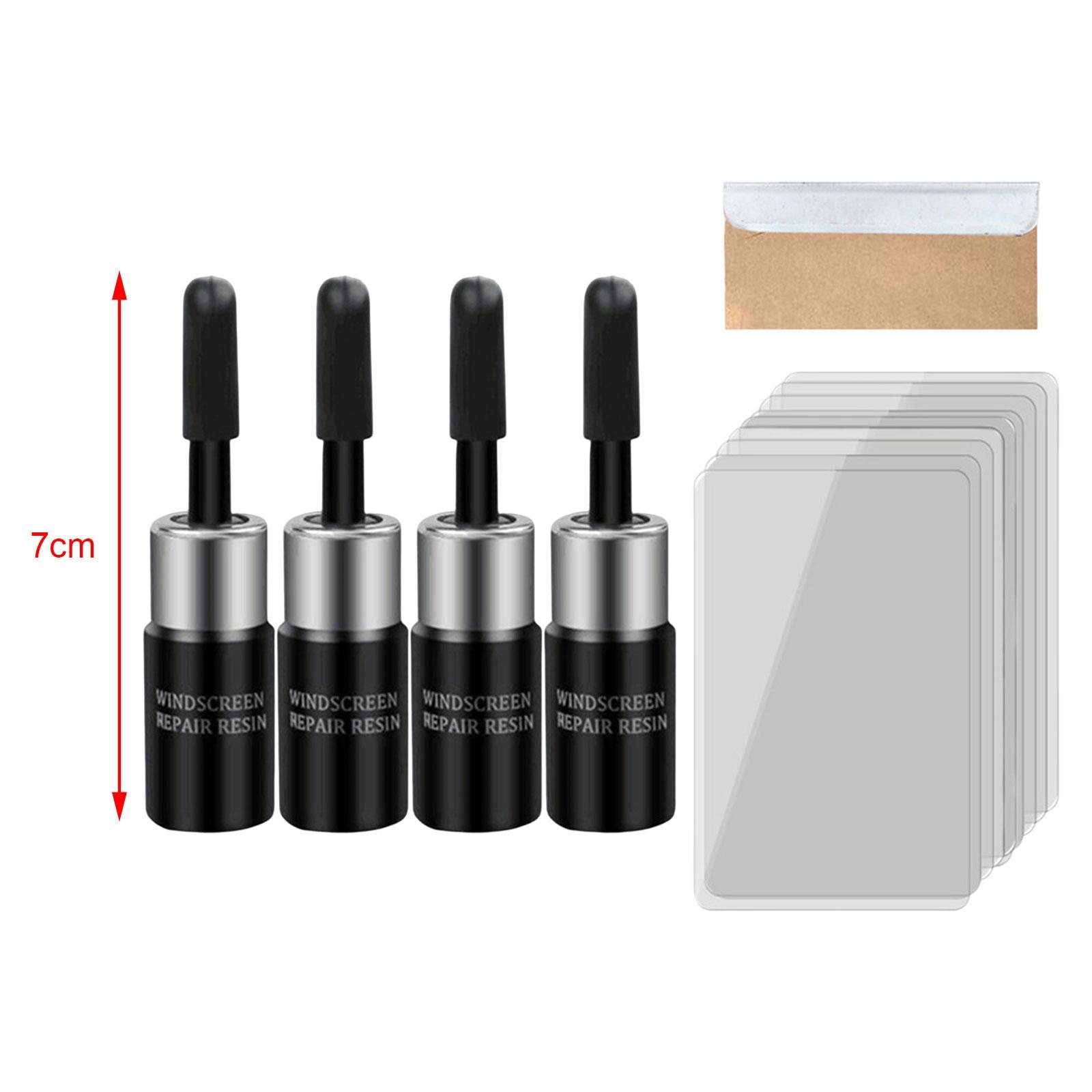 4x Car Windshield Crack Repair Resin , Scratch Remover, Easy to Use, Fixing Chips Cracks, Vehicle Glass DIY Windscreen Tool Nano Fluid Filler