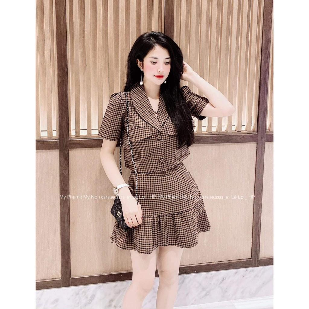 Set Áo Vest Croptop Mix Chân Váy Xòe Đuôi Cá - Bộ Zic Zac Sexy