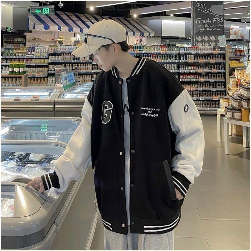 Áo khoác bóng chày bomber nỉ ngoại in G unisex ulzzang nam nữ , Áo Khoác Bomber Chữ G  Ulzzang Unisex Dáng Rộng Nam Nữ