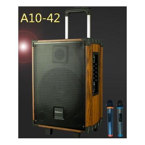 Loa kéo thùng gỗ hát karaoke, nghe nhạc bass 2.5 tấc kết nối bluetooth, usb Temeisheng A10-42 hàng chính hãng