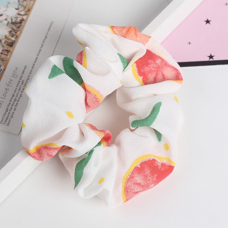 Dây cột tóc scrunchies dât buộc tóc vải họa tiết trái cây SC13