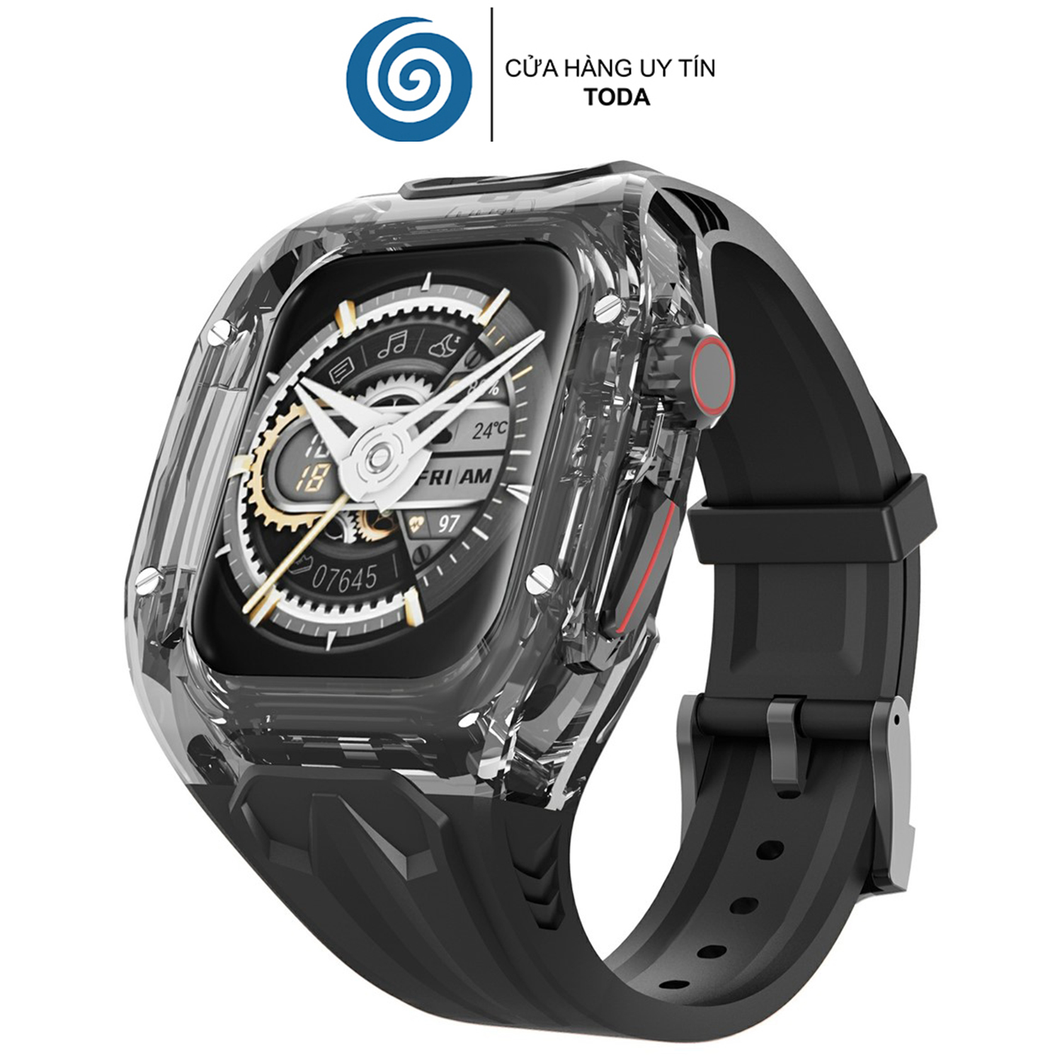 Ốp bảo vệ kiêm dây đeo Rugged Design cho Apple Watch Series 4,5,6,7,8,9,10,11 &amp; Apple Watch Ultra 1,2,3 - Hàng Chính Hãng