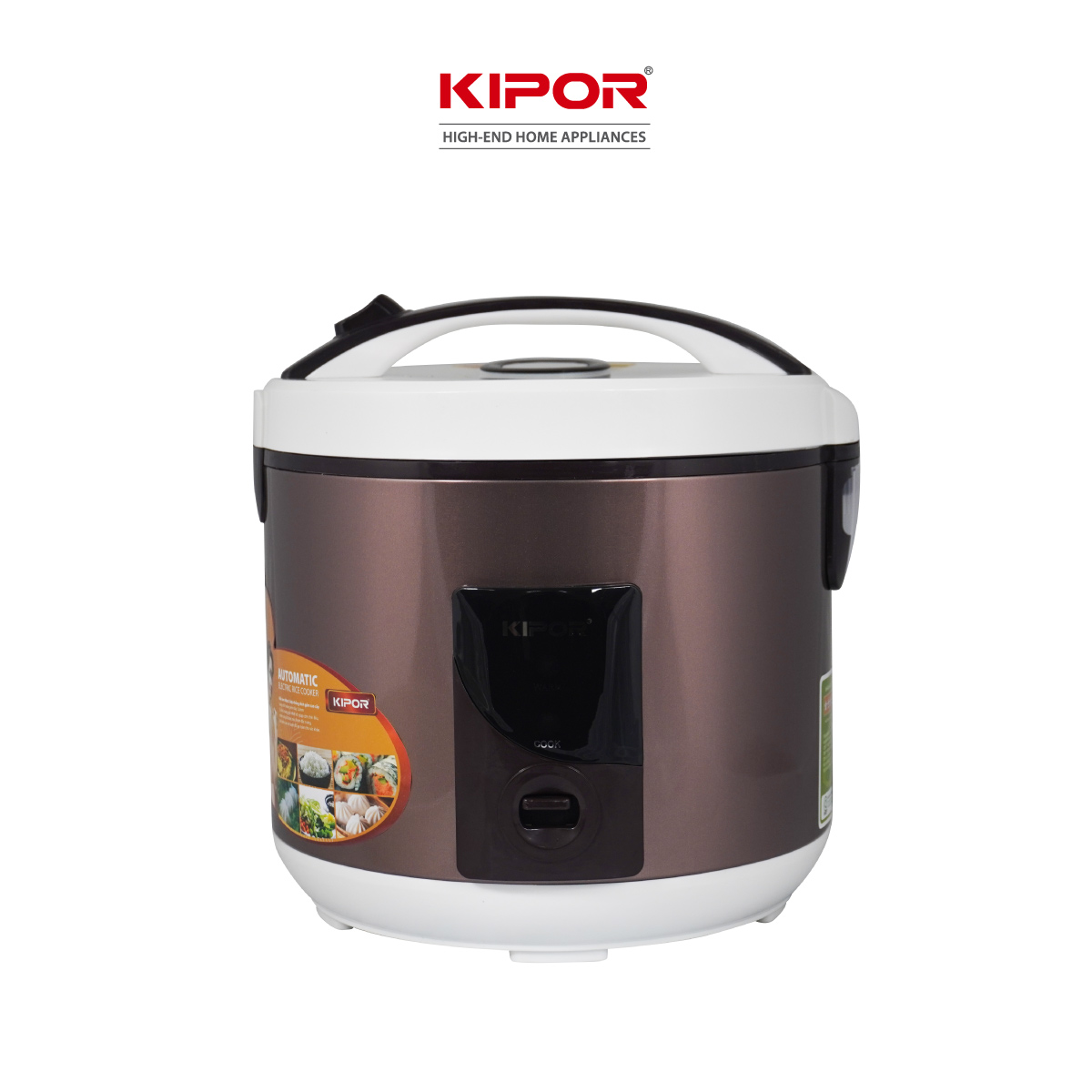 Nồi cơm điện KIPOR KP-25918 - 1.8L - Phủ chống dính HOÀNG KIM, Nồi cơm có tặng kèm vỉ hấp - phù hợp 4-6 người ăn - Hàng chính hãng