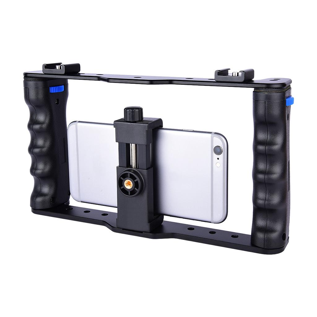Smartphone Video Rig, Mobile Phone Movies Mount Handle Grip Stabilizer, Filmmaking Recording Rig Case for Filmmaker Videographer