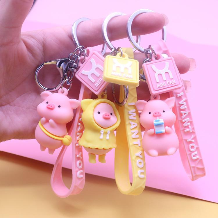 Móc khóa hình chó bulldog dễ thương, móc chìa khoá keychain cún dog nhiều màu