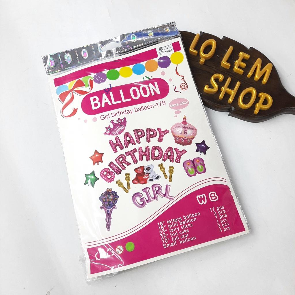 Set bóng trang trí sinh nhật cho bé trai bé gái HAPPY BIRTHDAY