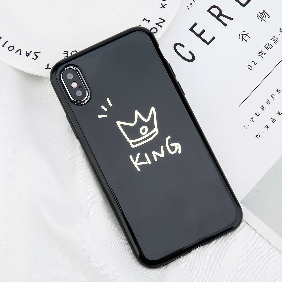 Mua Glossy Crown Phone Case For iPhone 6 6s Plus Letter KING QUEEN Back Cover Soft TPU Cases For iPhone X 8 7 6S Plus Mua Glossy Crown Phone Case For iPhone 6 6s Plus Letter KING QUEEN Back Cover Soft TPU Cases For iPhone X 8 7 6S Plus