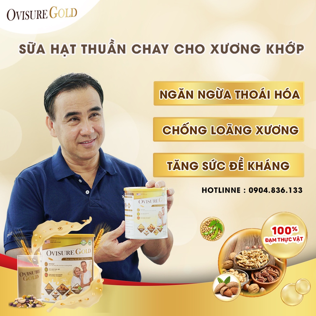 Sữa Hạt Xương Khớp Ovisure Gold Hộp 650g dùng được cho cả người ăn chay chinhhãng