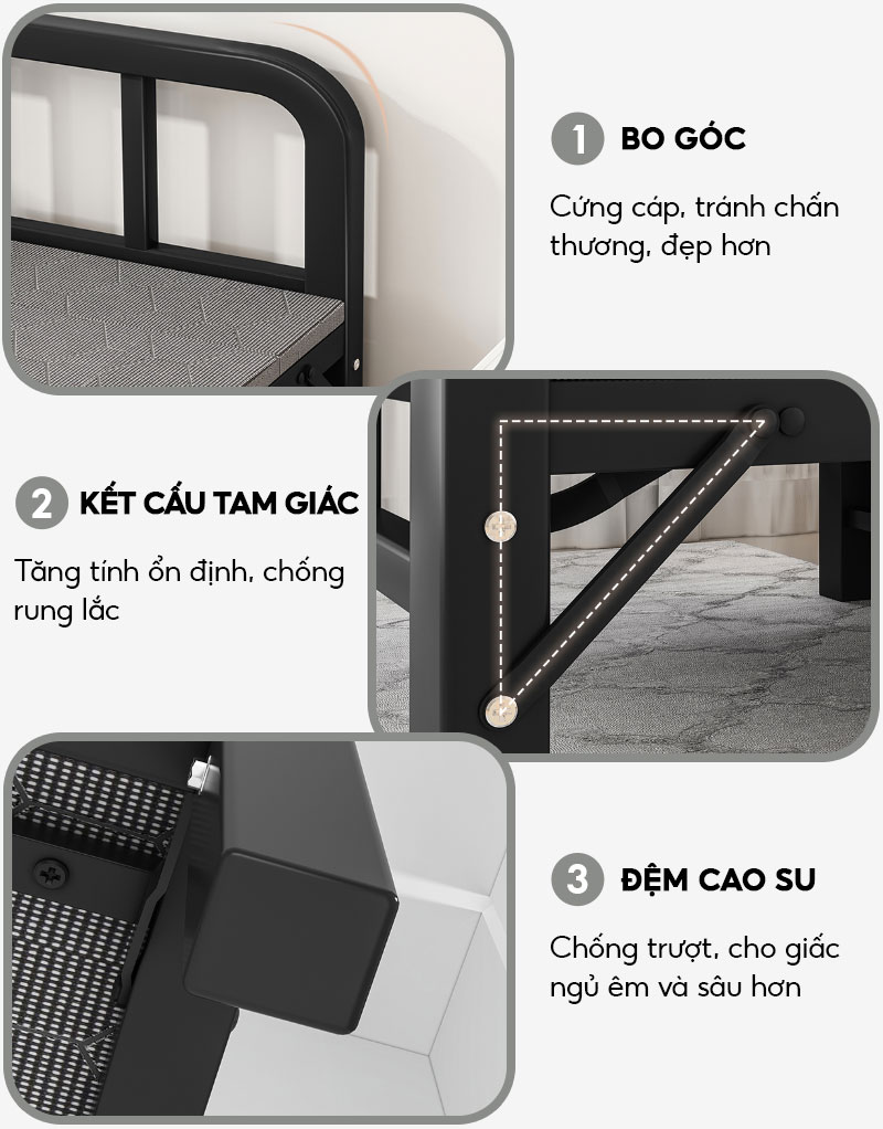 Giường gấp gọn thông minh tải trọng cao Q115 NIKITA, gọn nhẹ tiết kiệm không gian linh hoạt 2023