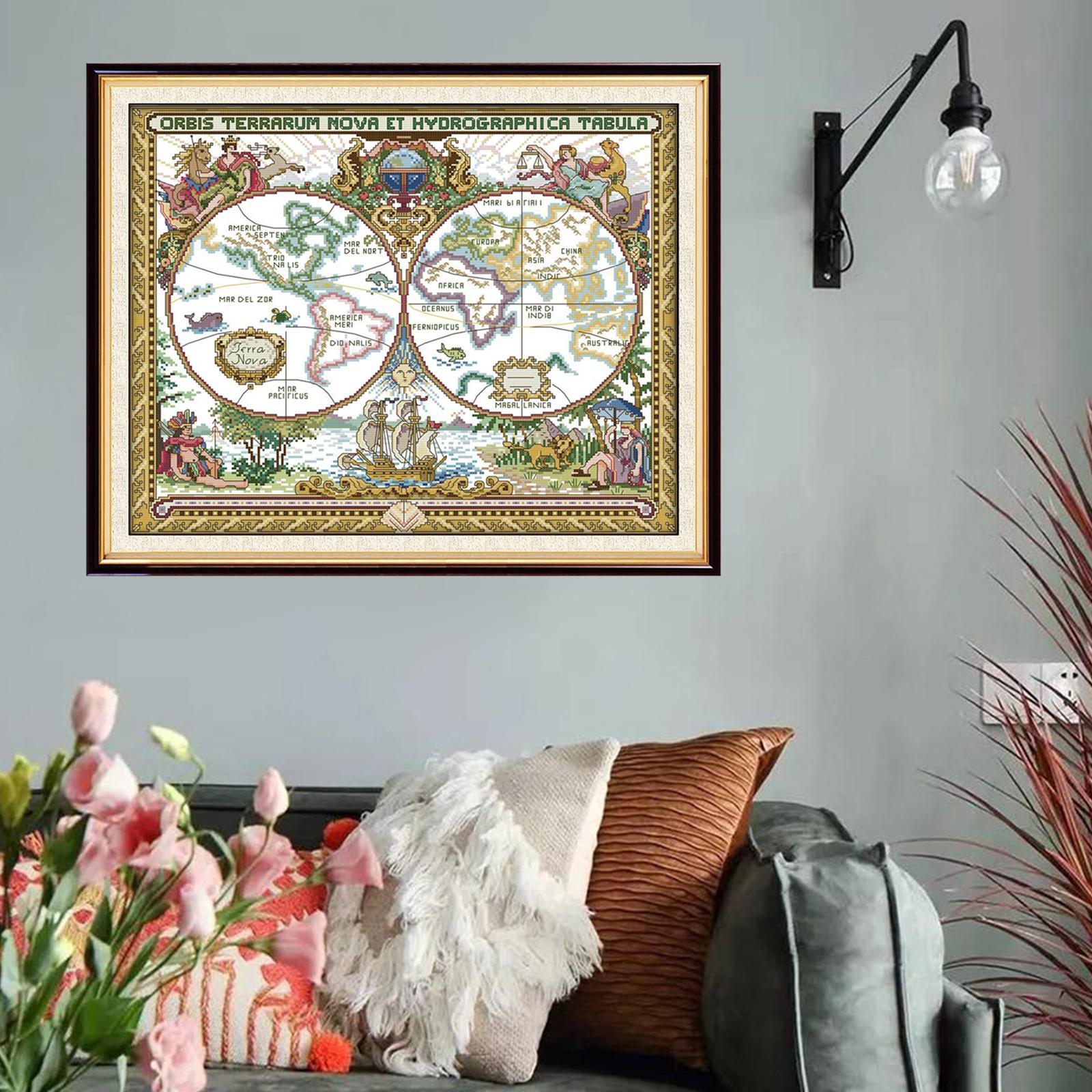 14CT 51x42cm Old World  Stamped Cross Stitch  Needlework for Beginners