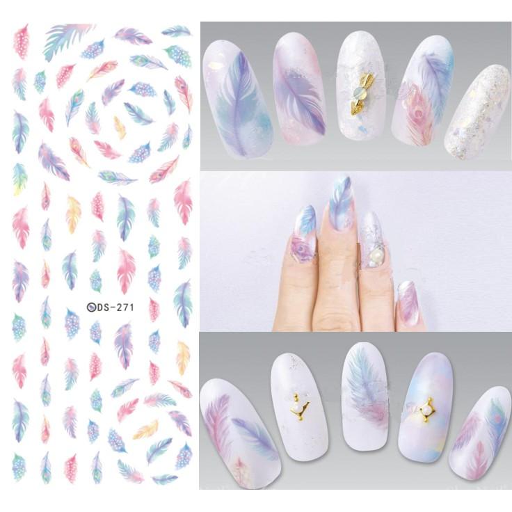 Sticker nails - hình dán móng 3D lông vũ