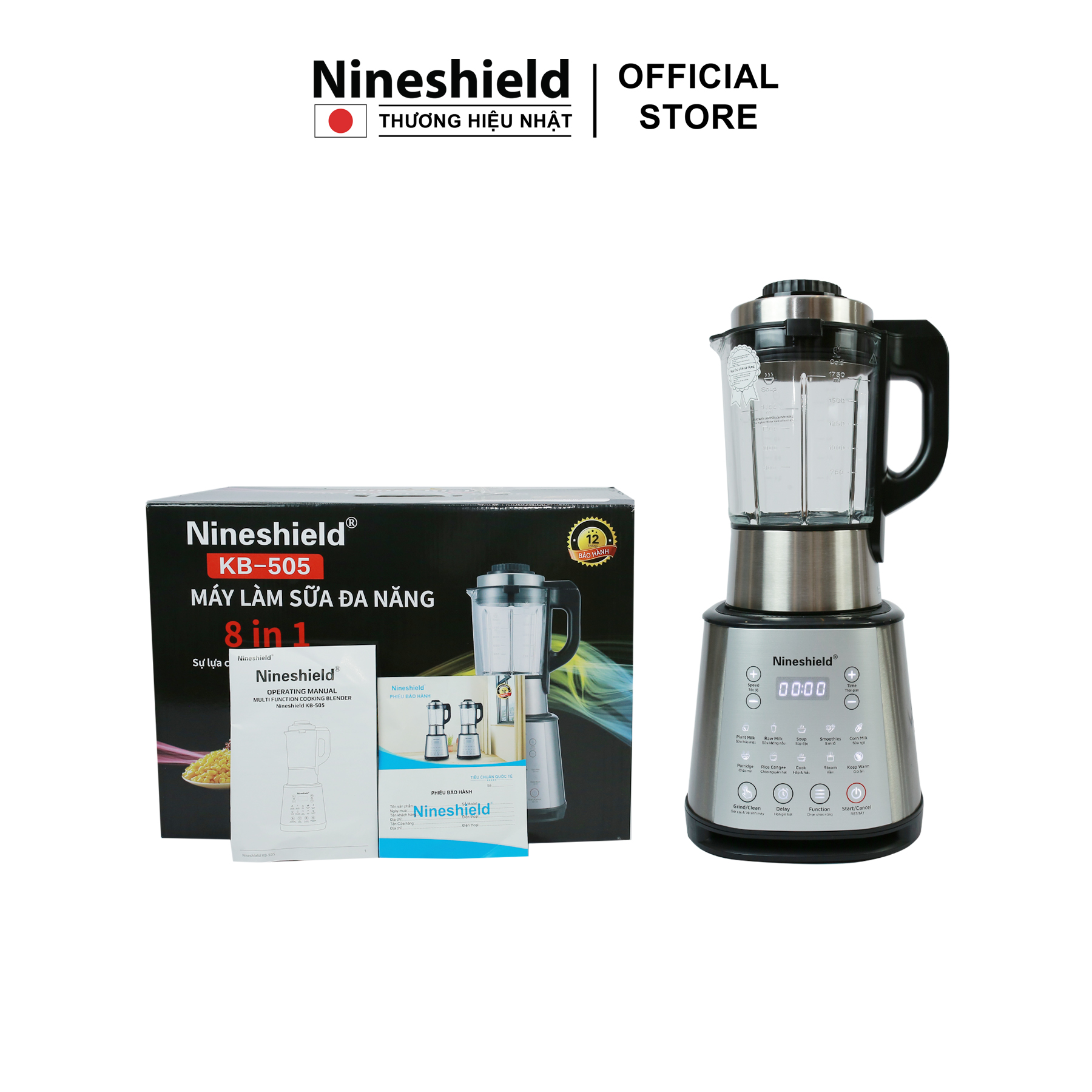 Máy làm sữa hạt Nineshield KB505 - Hàng chính hãng