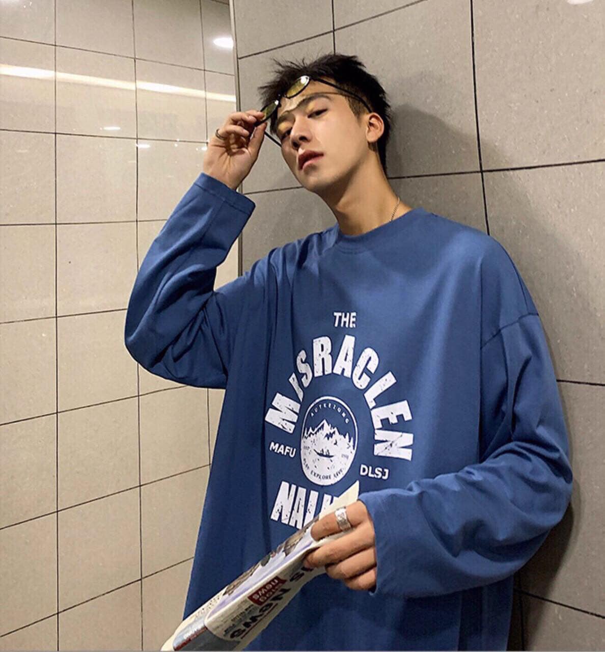 Áo thun tay dài form rộng unisex - áo sweater Naliee