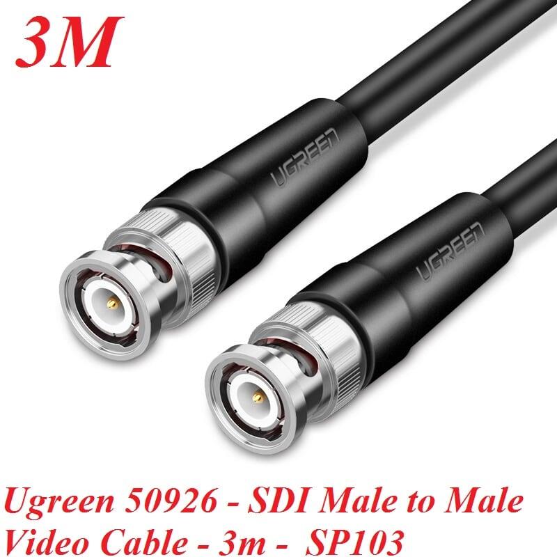 Ugreen UG50926SP103TK 3M màu Đen Cáp 2 đầu SDI cho máy quay + Camera cao cấp - HÀNG CHÍNH HÃNG