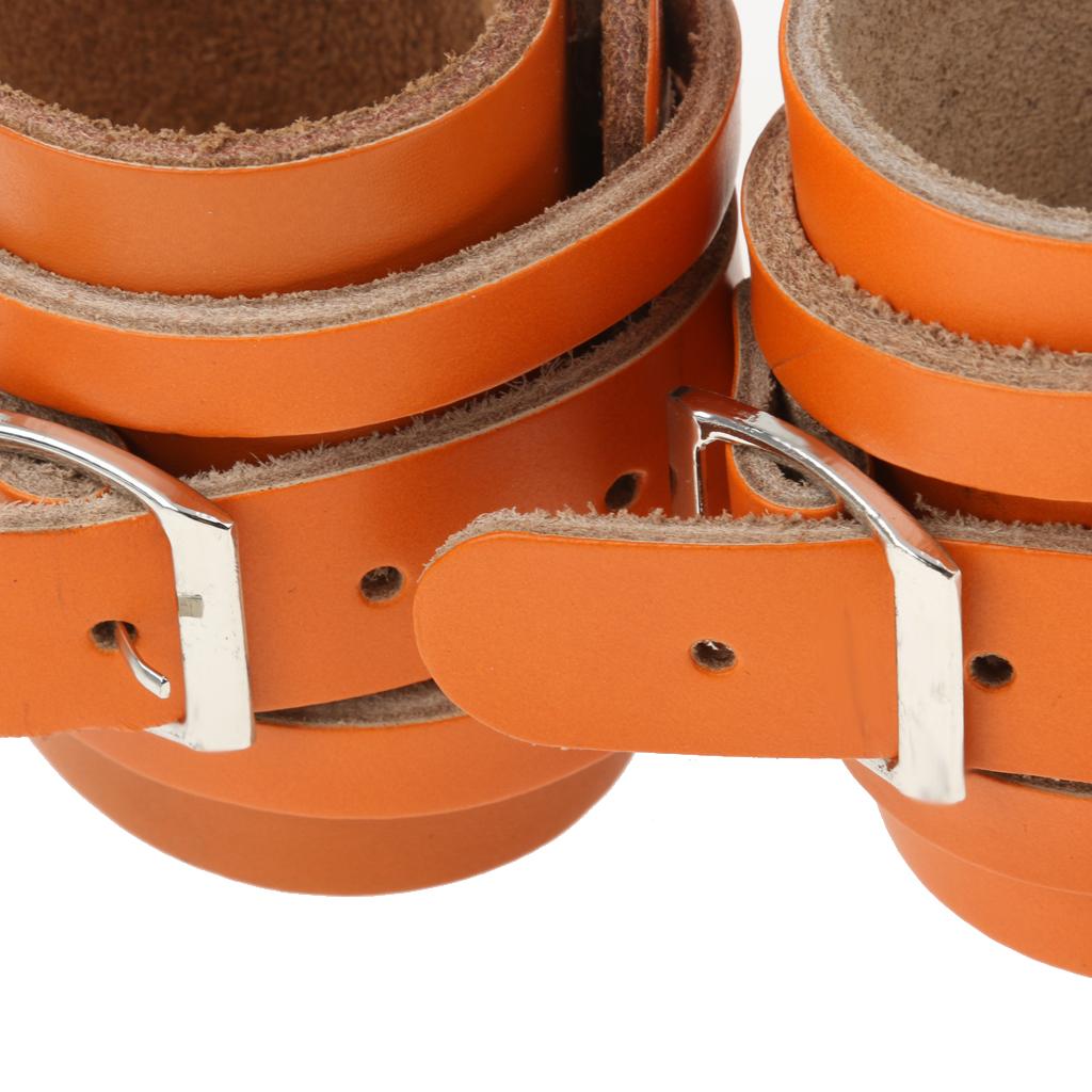 1 Pair Leather Weightlifting Wrist Support Adjustable Training Wrist Wraps