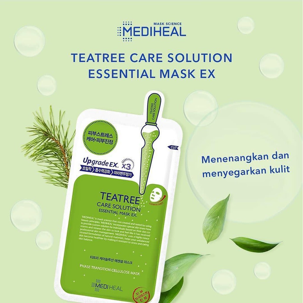 Mặt nạ dưỡng da chiết xuất tràm trà Mediheal Teatree Solution Essential Mask Ex 25ml