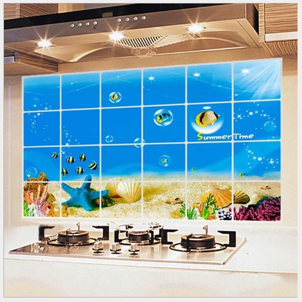 Decal Dán Bếp Tráng Nhôm Cách Nhiệt - Đại dương lớn Summer Time