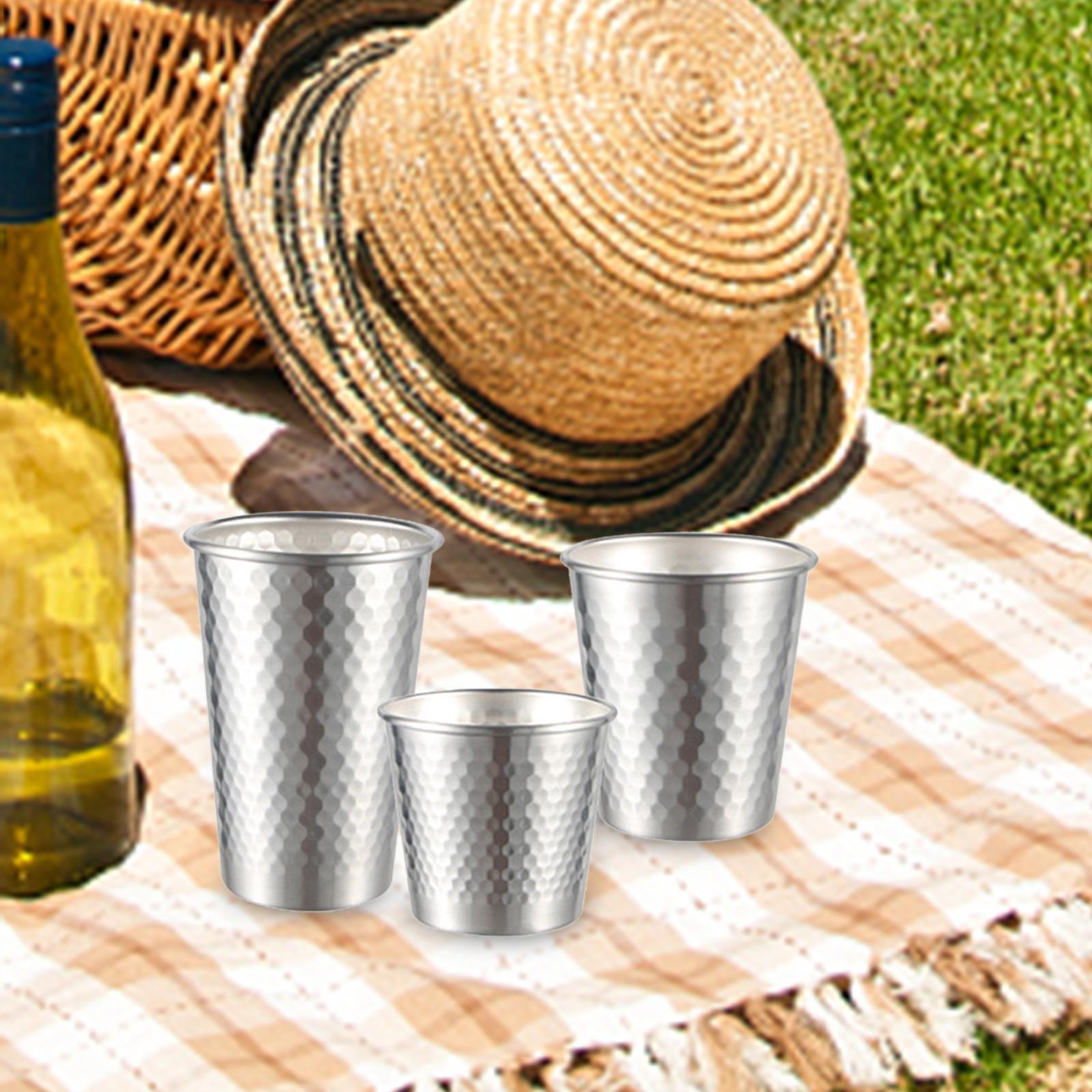 Tea Drink Cup Camping Cup Water Cup Mug 304Stainless Steel Drinkware Lightweight  Cup Beer Cup for Tea Camping Daily Use Office Hiking