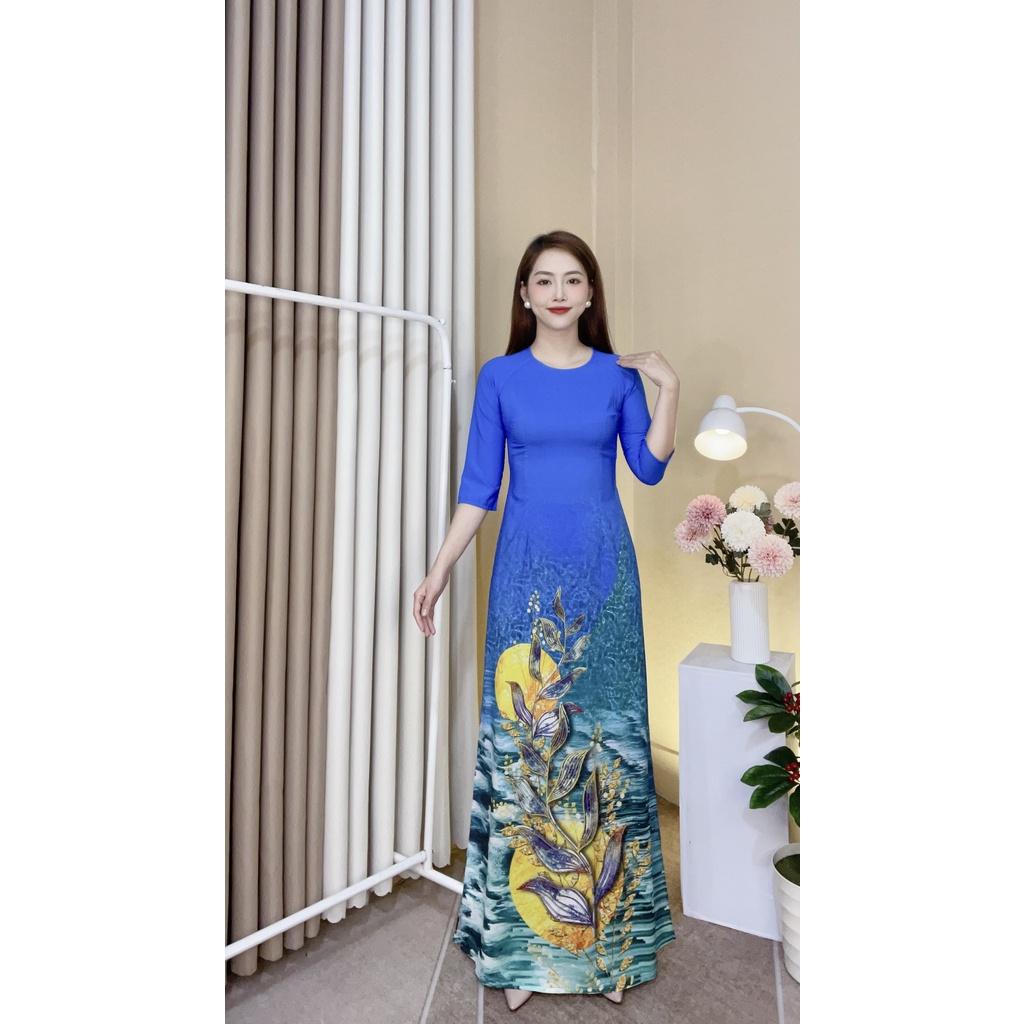 ÁO dài lụa nhật in 3d