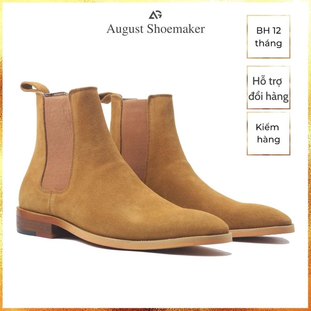 Giày Chelsea boots nam da lộn nâu giày da cao cấp da bò nhập khẩu handmade shoes AG1V1 bảo hành 12 tháng