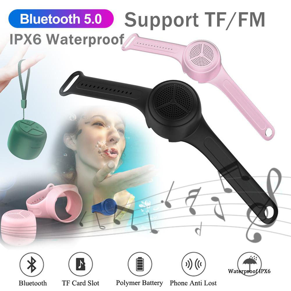 Loa bluetooth không thấm nước tay cầm tay di động mini tws loa bluetooth ipx6 chạy bơi thể thao ngoài trời, hỗ trợ màu thẻ tf: màu đen
