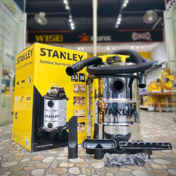 Máy hút bụi công nghiệp 30L Stanley SL19417-8A 5.5HP Hút bụi Khô ,Ướt ,Thổi - Hàng Chính hãng