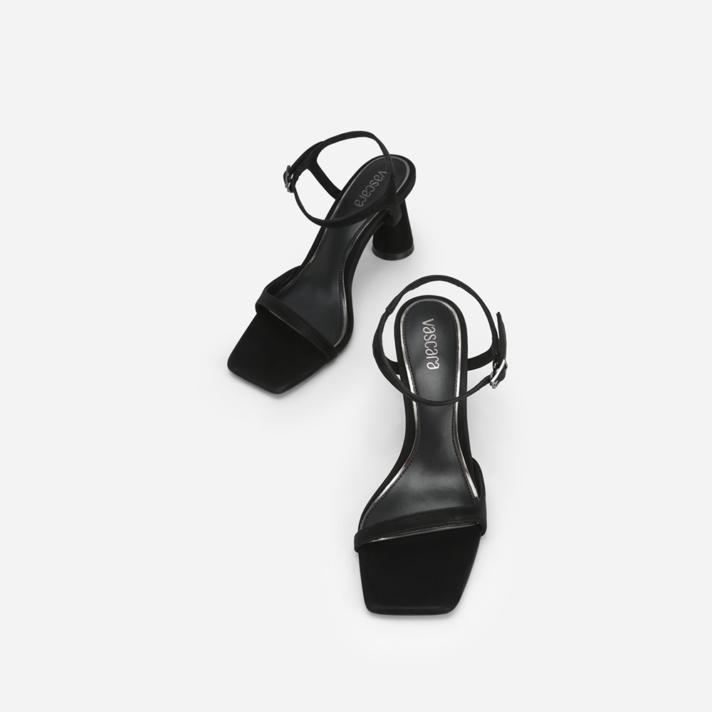 Vascara Giày Sandal Nhung Ankle Strap Gót Trụ - SDN 0736