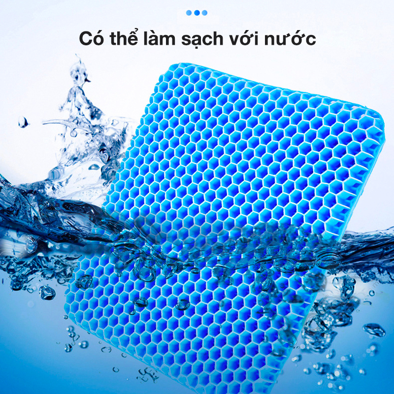 Đệm Ngồi Silicon 2 Lớp Cao Cấp, Đệm Silicon Thoáng Khí 3D Lót Mông Thoáng Khí Chống Đau Mỏi Cao Cấp Kèm Vỏ Bọc