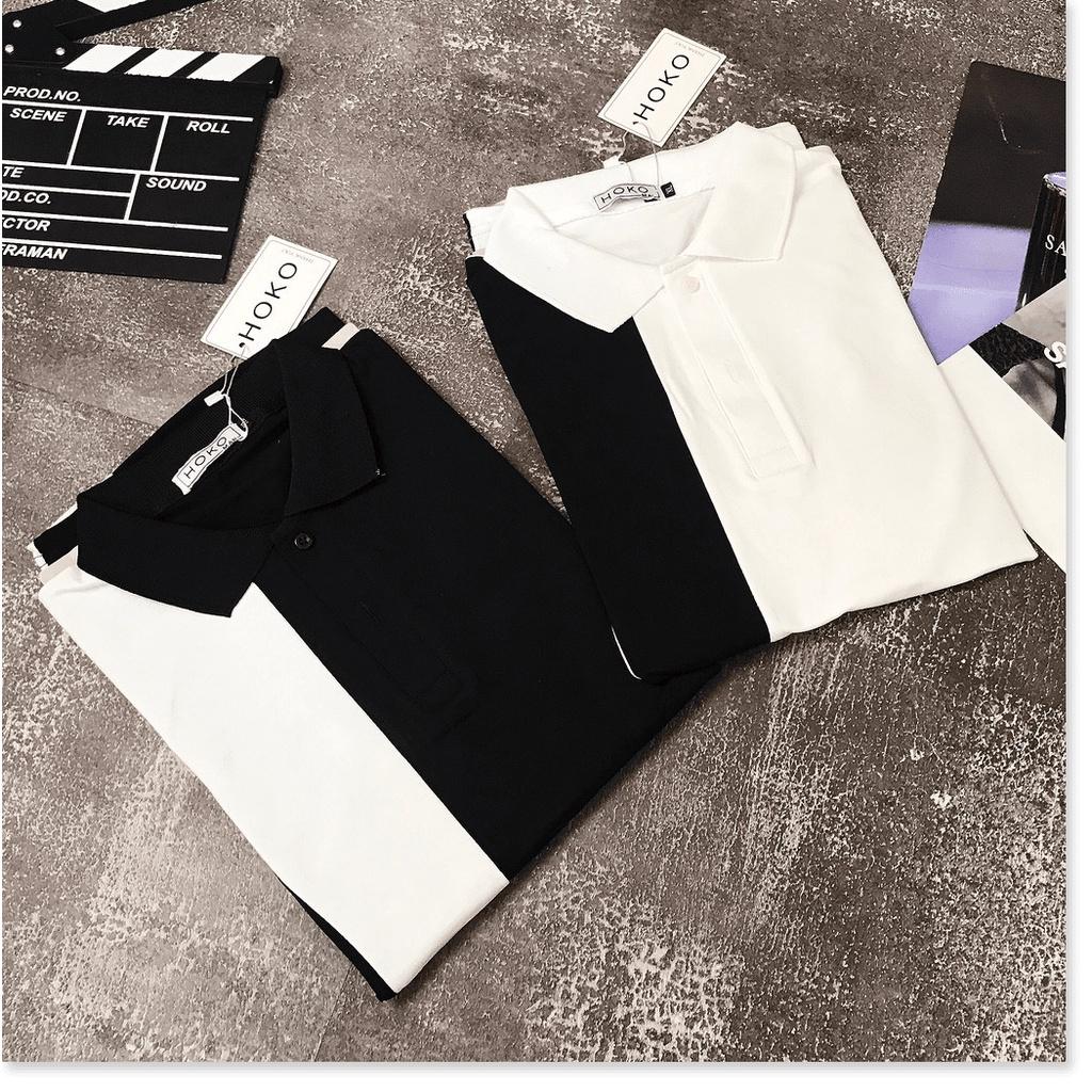 Áo thun nam cổ trụ phối NEW SỌC TRẮNG ĐEN CỰC ĐẸP , HOT PHONG CÁCH HÀN THỜI TRANG LANA FASHION