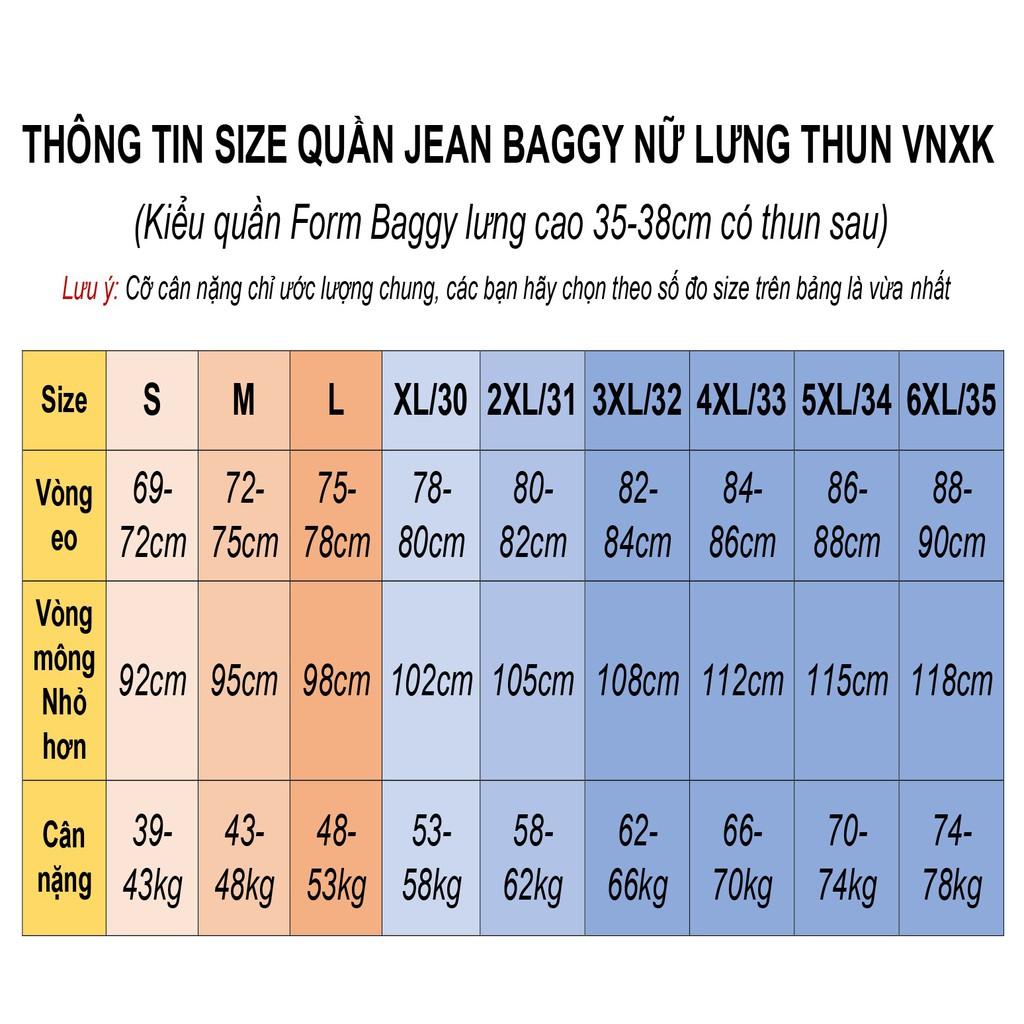 Quần jean baggy lưng thun chất form VNXK JBG100