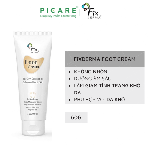 Kem Dưỡng Ẩm Giảm Nứt Nẻ Gót Chân, Mềm Mịn Da Fixderma Foot Cream 60g