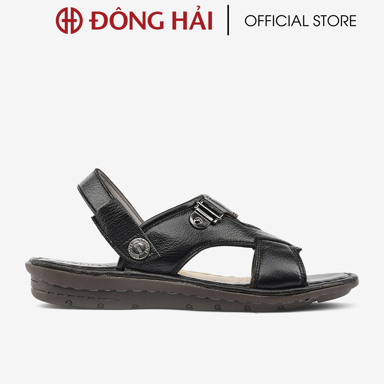 Giày Sandal nam Đông Hải quai ngang chất liệu da bò cao cấp đế  cao su chắc chắn - S1110