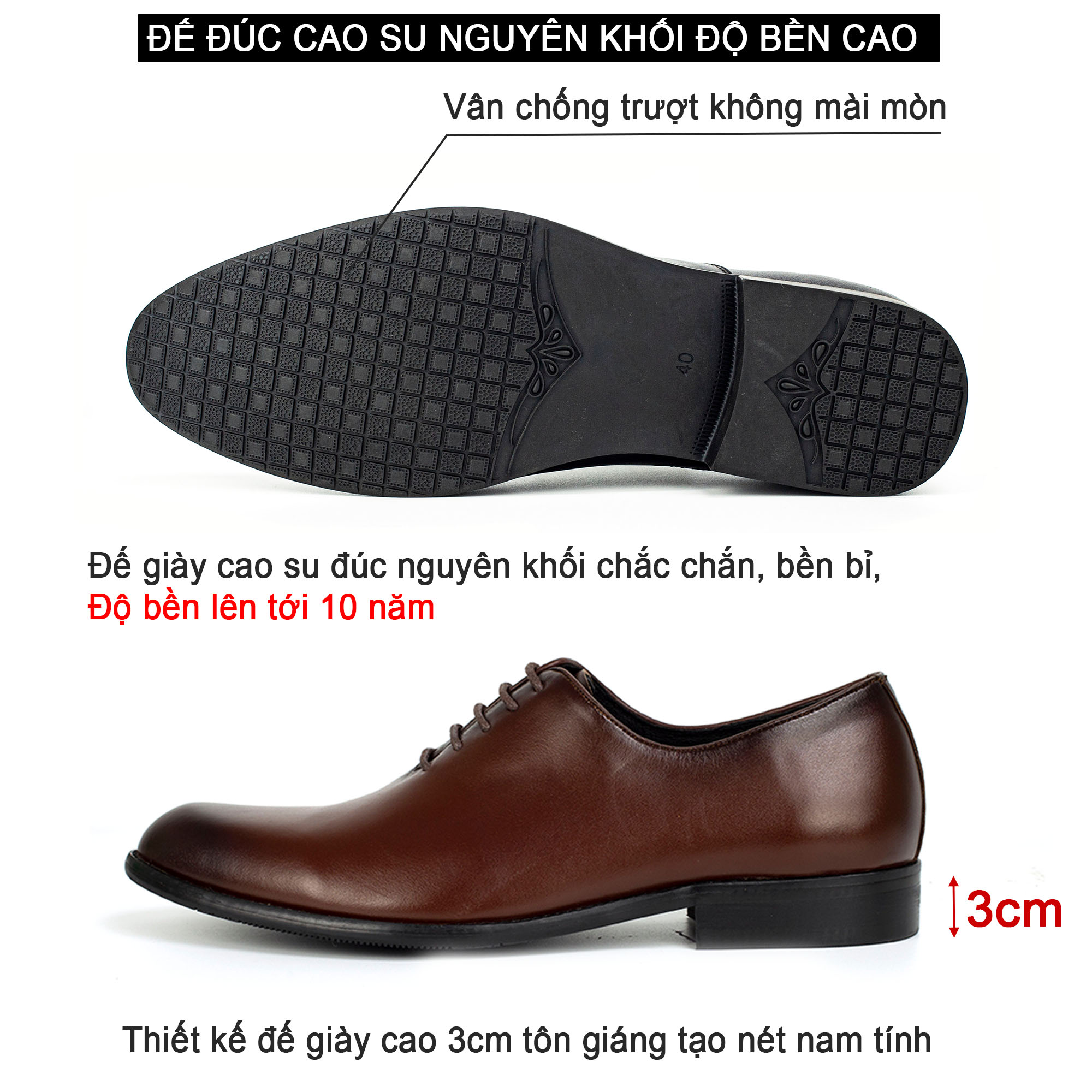 Giày da nam, giày oxford công sở Bụi Leather G102 - Da bò Nappa cao cấp - Bảo hành 12 tháng