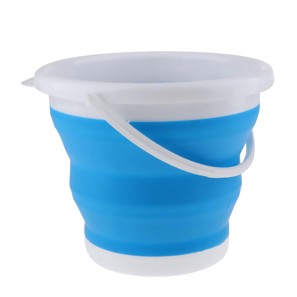 Folding Collapsible Silicone Bucket Outdoor Barrel Handwashing Basin 3L B