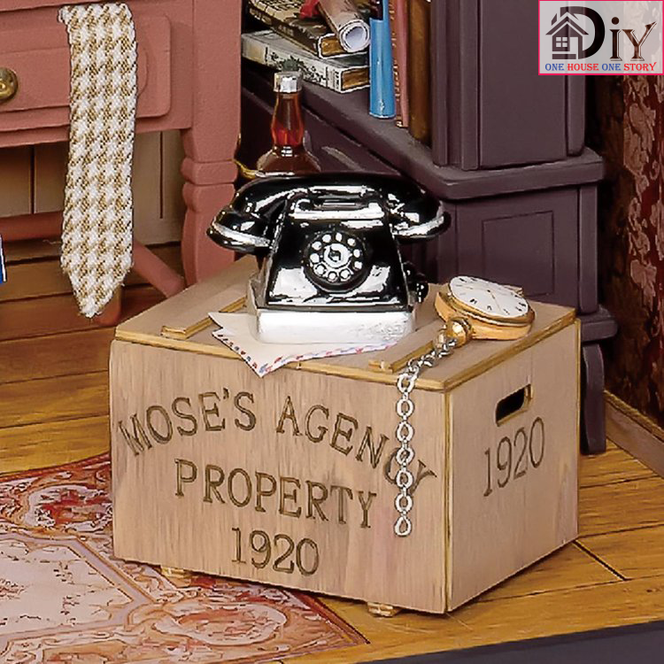 [Bản tiếng Anh]Mô hình nhà búp bê tự lắp ráp bằng gỗ MOSE'S DETECTIVE AGENCY DIY- Quà tặng sinh nhật giáng sinh