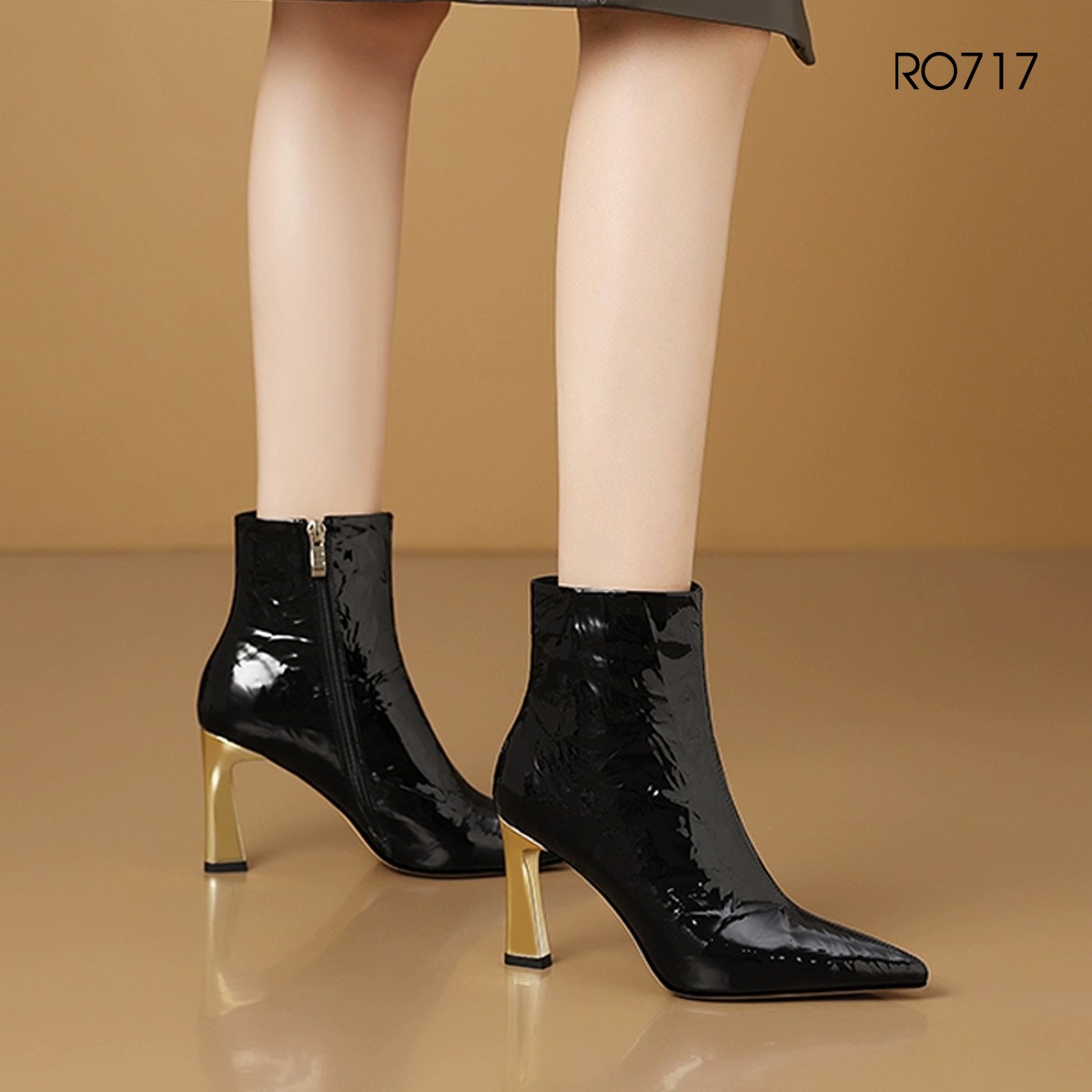 Boots thời trang nữ mũi nhọn, gót nhọn cao cấp ROSATA RO717- 9p - BKSTORE