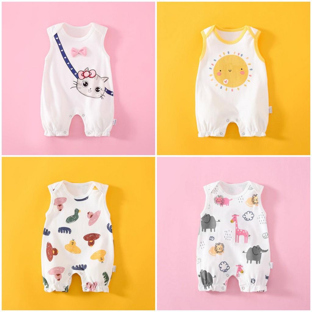 Body Sát Nách cho bé chất Cotton Mềm Mịn mẫu quần áo sơ sinh Bé Trai Bé Gái siêu dễ thương từ 0 đến 12 tháng