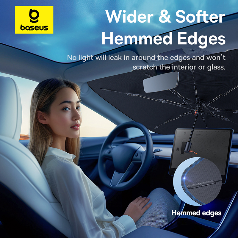 Dù Che Nắng Baseus, Ô Chống Nắng Cửa Kính Trước Có Thể Xếp Lại Dùng Cho Xe Ô Tô CoolRide Windshield Sun Shade Umbrella - Hàng Chính Hãng