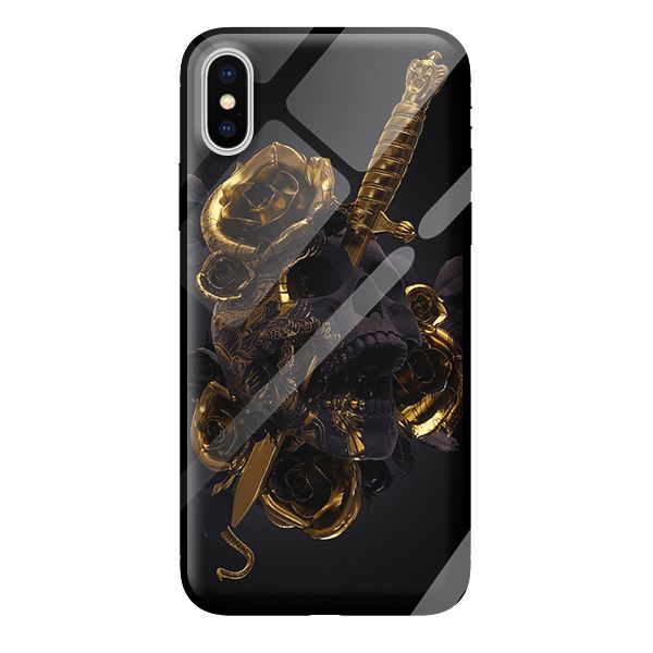 Ốp kính cường lực cho iPhone XS nền hoa vàng 1 - Hàng chính hãng