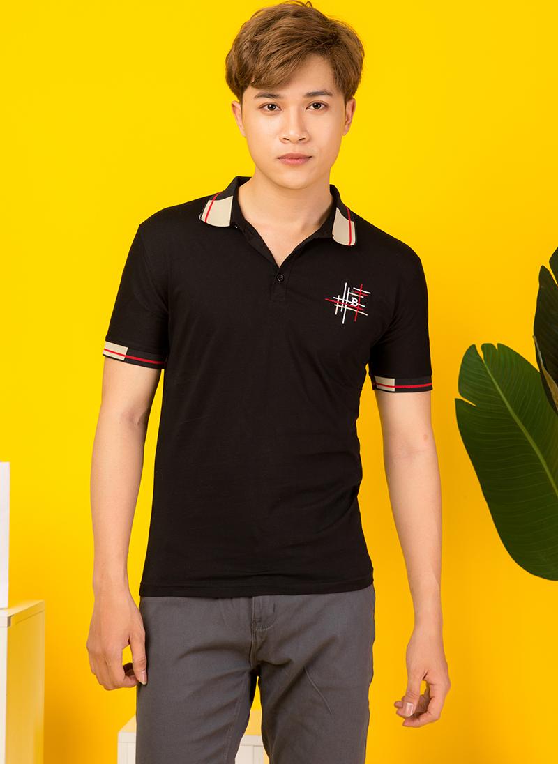 Áo Thun Cổ bẻ Titishop AT494 Đen