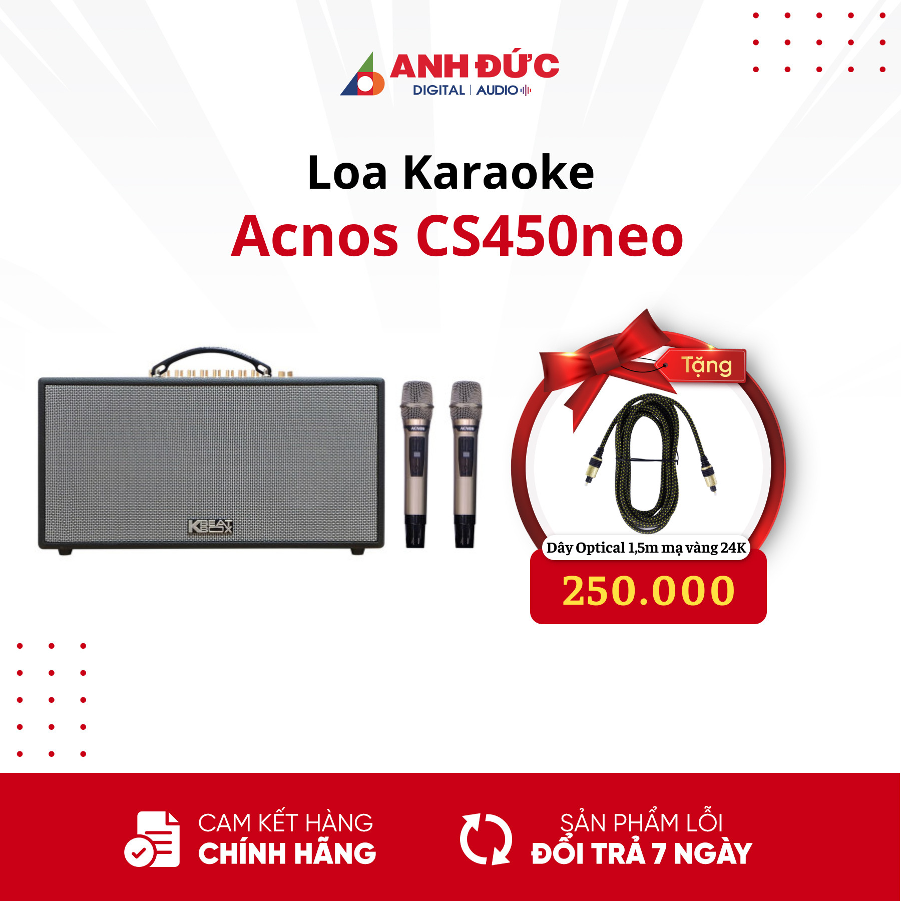 Loa Karaoke Di Động Acnos CS450neo (Công Suất 200W)- Hàng Chính Hãng Phân Phối SơnCaMedia