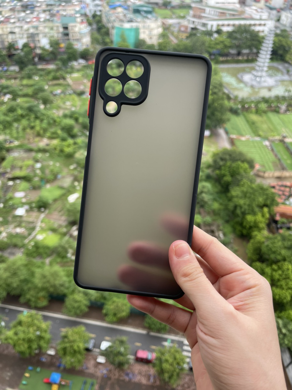 Ốp lưng cho Samsung Galaxy M53 5G viền dẻo đen lưng nhám mờ bảo vệ camera