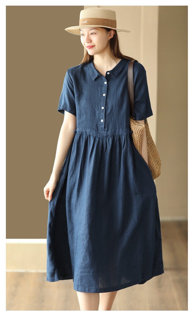 Đầm nữ dáng babydoll có dây rút eo tiện lợi,chất liệu linen cao cấp thoáng mát , mềm mịn Da215