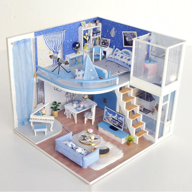 Mô hình nhà DIY Doll House Dream Starry Kèm Mica Chống bụi