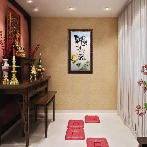 Thư pháp hạnh phúc, tranh chữ vợ chồng treo phòng ngủ