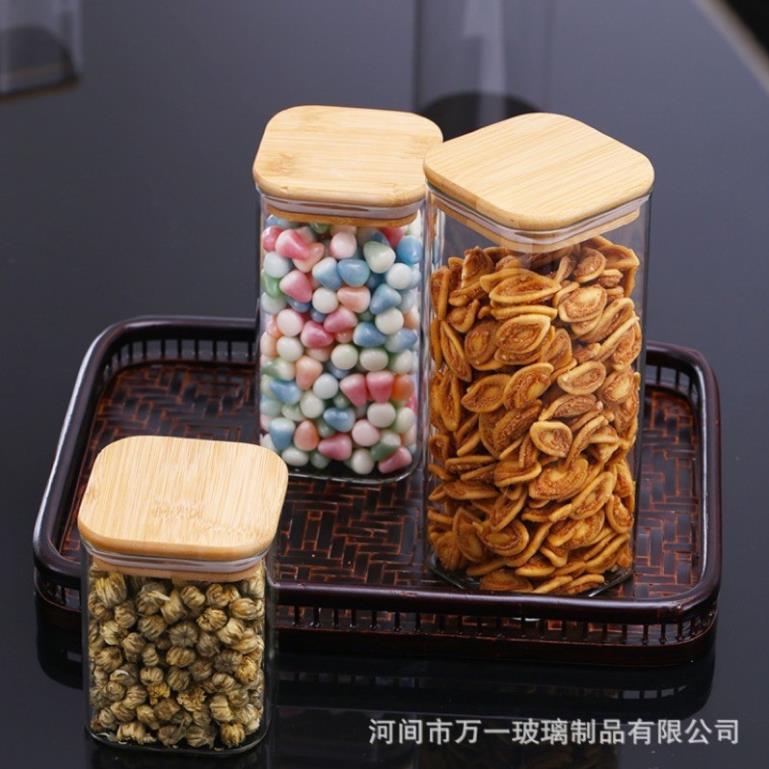 Set 3 lọ thuỷ tinh dáng vuông