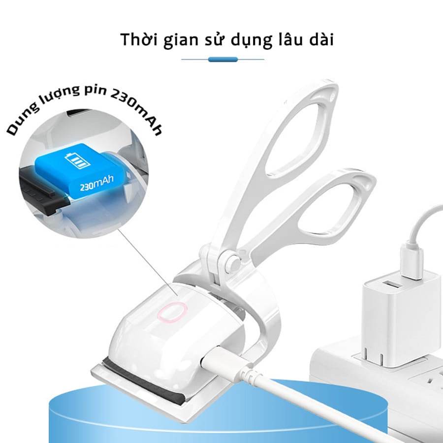 Máy Uốn Mi Điện Thông Minh - Kẹp Uốn Mi Nhiệt Đa Năng Nhỏ Gọn Làm Cong Nhanh Chóng Kèm Sạc USB Tiện Lợi - HÀNG CHÍNH HÃNG MINIIN